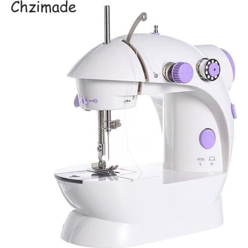 Chzimade Sewing Machine Mini Portable Household Foot Pedal Straight Line Hand Table Two Thread Kit Electric