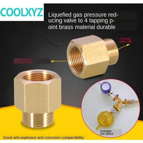 Liquefied gas pressure reducing valve to 4 points copper joint steel cylinder gas tank transfer interface copper fittings