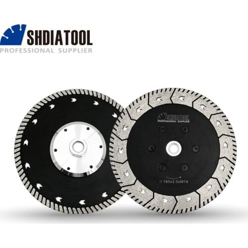 SHDIATOOL 2pcs 180mm Diamond Dual Grindng Blade M14 Saw disc For Marble Concrete 7" Dual Blades For Cut Grind Sharpen Granite