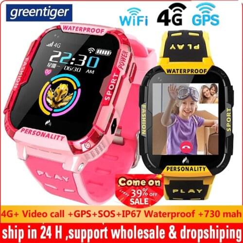Greentiger GPS Wifi SOS 4G Smart Watch Baby IP67 waterproof Camera position Tracker Kids Smartwatch Boys Girl VS A36E Q90