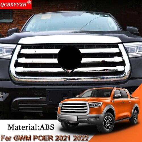 Car Styling Front Grille Hood Engine Cover Trim External Sequins Sticker Protector For Great Wall POER 2021 2022 Auto Accessory