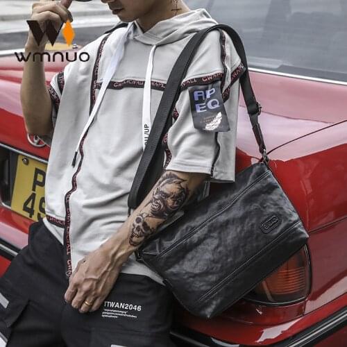 Wmnuo Shoulder Bag Men Casual Japanese Soft Cow Genuine Leather Crossbody Messenger Bags For Man Simple Travel Ipad Pocket Male