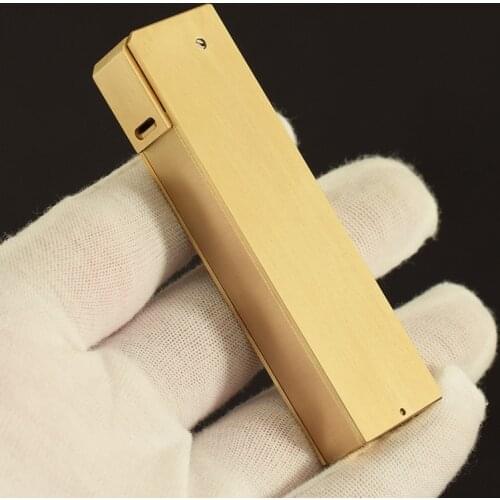Heavy Trenches Kerosene Lighter Side Flip Grinding Wheel Ignition Retro Brass Material Gift for Men Cigarette Accessories Home