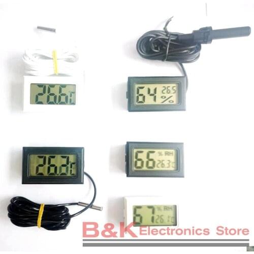 Mini Digital LCD Convenient Temperature Sensor Humidity Meter Indoor Hygrometer Portable Gauge Fridge Thermometer Wire 2M