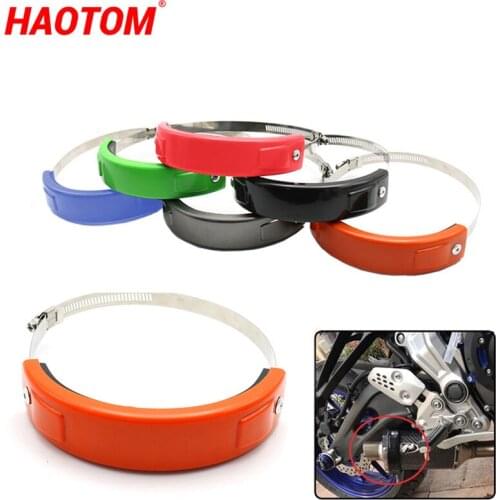 Universal Motorcycle 100-160mm Round Exhaust Protector Exhaust Pipe Fixing Off-road Decorations Rings Accessories