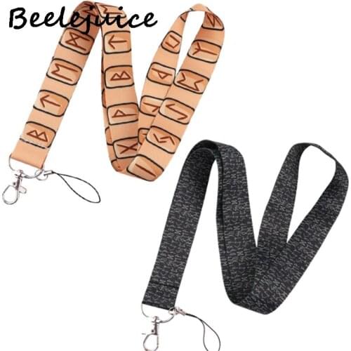 Norse Vikings Cool Symbols Runes Funny art Lanyard Neck Key Strap for Phone Keys ID Card Cartoon webbings ribbons Decorations