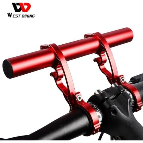 WEST BIKING Bike Handlebar Extended Bracket Headlight Mount Bar Stand Bike Computer Holder Support Aluminum Alloy Bicycle Parts