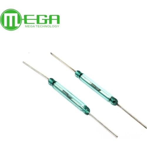 50PCS Reed Switch 4X28MM GLASS Green Color N/O Low Voltage Current 50PCS/LOT new