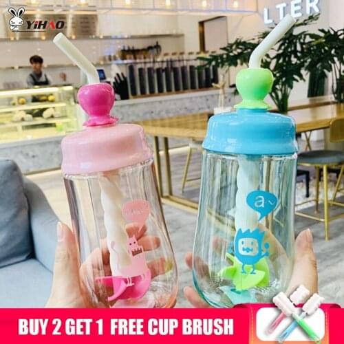 YIHAO 450ml Creative 4 Color Direct Drinking My Portable Space Water Bottles with Tea Infuser High Quality Style Sports Bottle