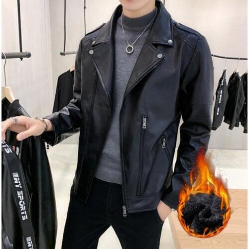 Winter mens leather jacket motorcycle coat men jackets warm street fashion plus velvet clothes personalized jaqueta de couro