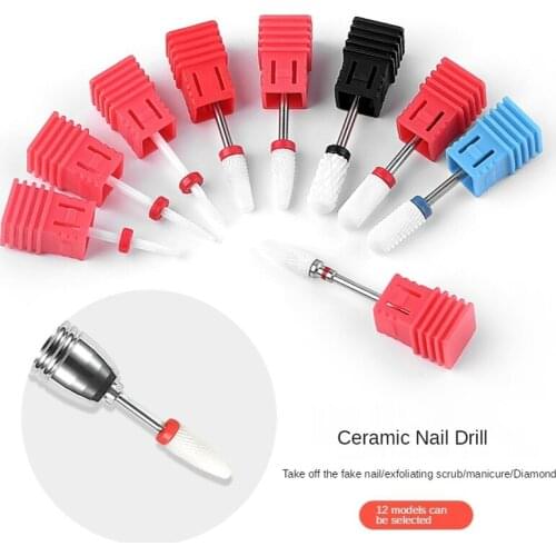 12 Types Ceramic Nail Art Drill Milling Cuticle Cutter Manicure Nail Files Electric Milling Burr Grinder Nails Tools Pedicure