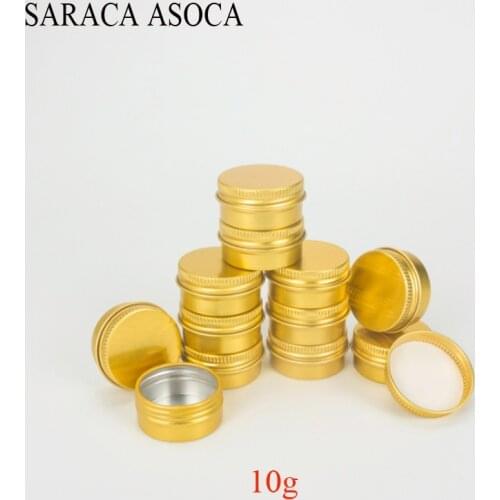 10g Aluminum Jar Lip Balm Container Empty Candle Jars Metal Containers Cream Box 100Pcs/Set