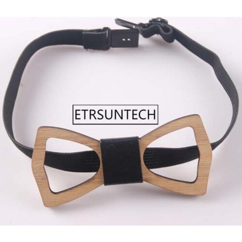 100pcs Vintage Men Bamboo Bowtie Kid Children Classical Pet Hollow Bow Ties Christmas Birthday Party Favor and Gift
