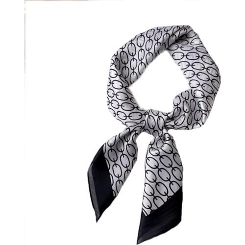 2021 70*70cm Newest Polyester Silk Geomestic Print Casual Luxury Women Scarf Hijabs
