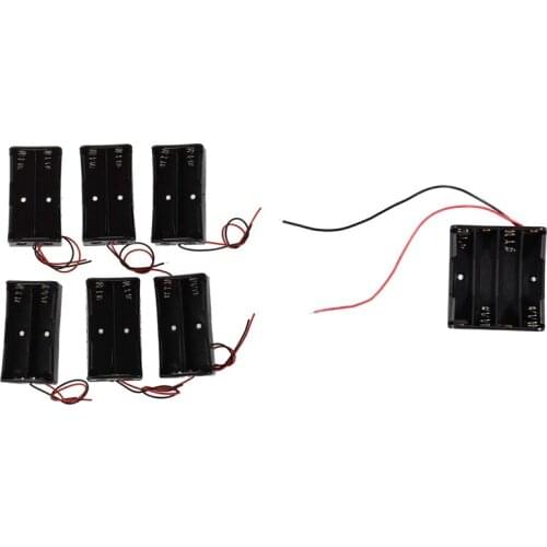 4 x 1.5V AAA Battery Batteries Holder Case W Wire Leads with 6 Pcs 2 X3.7V 18650 Type Battery Holder Box Case