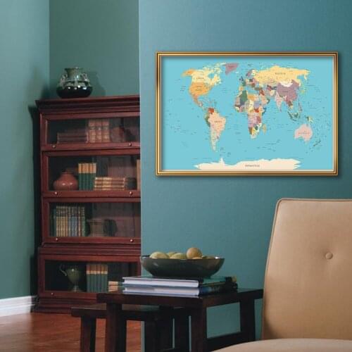 59*42cm The World Map Small Size Wall Art Poster Canvas Painting Living Room Home Decoration School Supplies Travel Gift