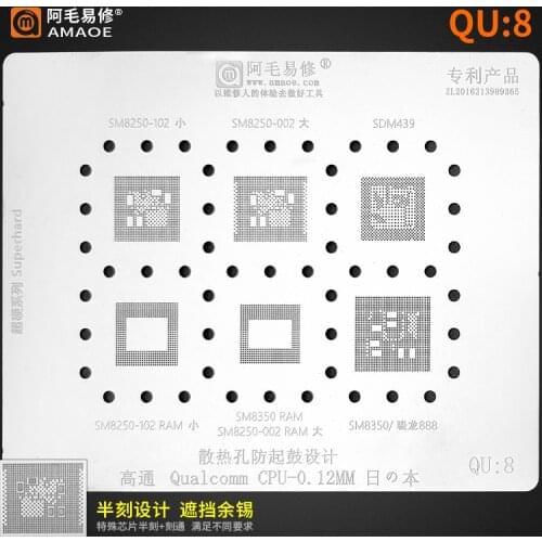 BGA reballing template stencil for Qualcomm MSM SM SDM MDM CPU SDM845 MSM8917 SM6150 MSM8996 MSM8953 SM4250/SM6125 SM8250