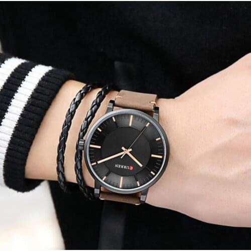 Simple Fashion Analog Quartz Mens Watches Curren Casual Business Leather Wristwatch Male Clock Classic Mens Watch Erkek Saati