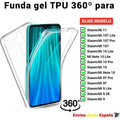 TPU 360 case for Xiaomi Mi 11 10 10T 9T 9 SE Note Lite Pro. Full Housing double face transparent silicone for Mobile