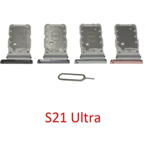 For Samsung Galaxy S21U Phone SIM Card Chip Adapter Original New Housing Micro SD Card Reader Holder Replacement Repair Parts