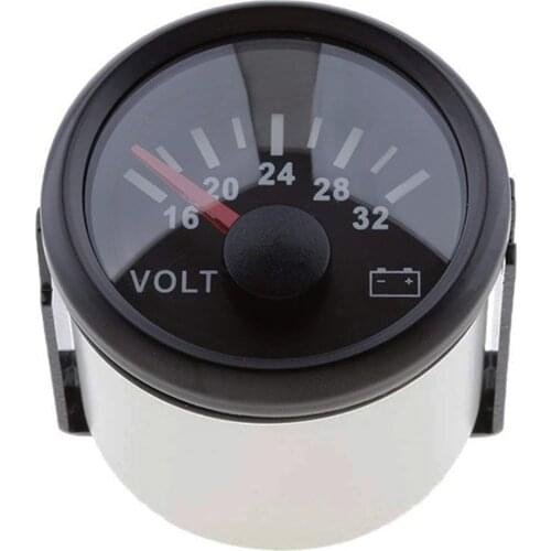 Digital Car Voltmeter Mini Round Pointer display waterproof Gauge Meter With LED For Boat Auto mobile Motor Universal 12V 24V