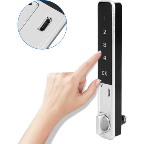 Touch Screen Digital Smart Electronic Password Lock Touch Keypad with Flat Bolt Safety for Wardrobe File Smart Cabinet Lock
