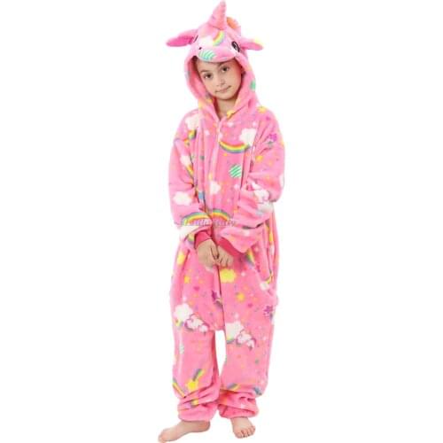 Kigurumi Unicorn Rainbow Pajamas Children Sleepwear Homewear Girls Unicorn Oneises Kigurumi Animals Pajamas Jumpsuits Oneise