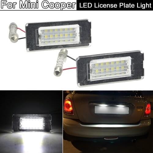 2Pcs White LED License Plate Light Number Plate Lamp For Mini Cooper R56 2007-2013 R57 2009-up R58 2011-up R59 2011-up