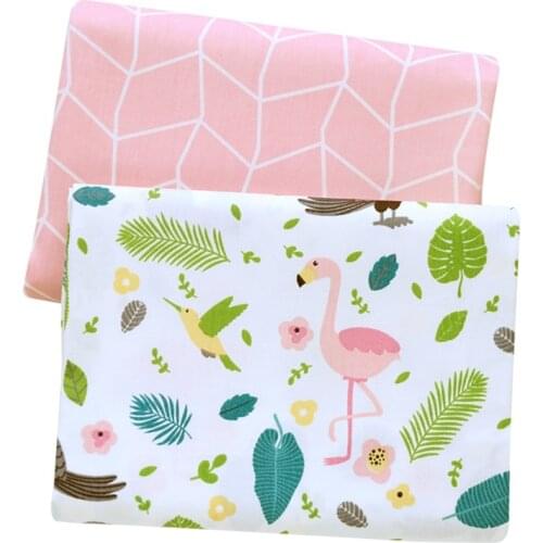 Syunss Pink Cartoon Grid Print cotton twill fabric for DIY bedding apparel the cloth patchwork baby dress handwork tissus Tecido