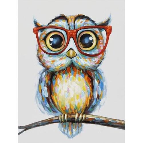 Round Full Drill Diamond Painting Oil Cartoon Eyes Owl Animal Nouveaute DIY Needlework Mosaic Embroidery 5D Cross Stitch Picture