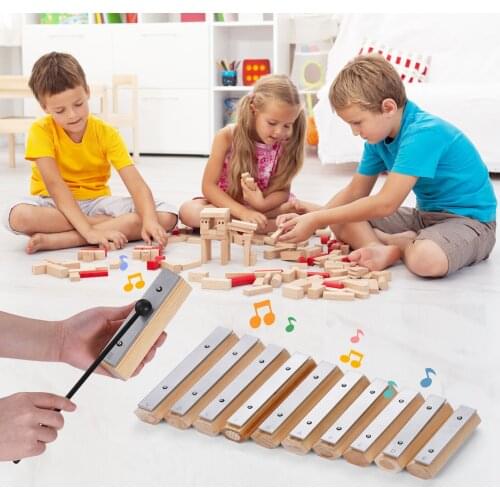 Muslady 10 Notes Xylophone Glockenspiel Disconnect-type Design Percussion Instrument for Musical Education Rhythm Training