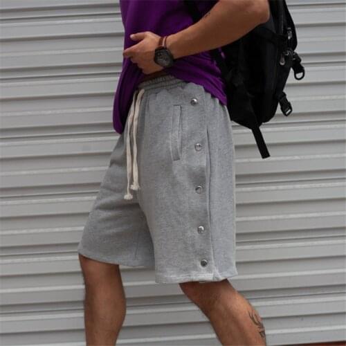 Summer Mens Shorts Casual Fitness Streetwear GymS Jogging Short Pants Men Two side buttons Sport Casual Hip Cargo Short