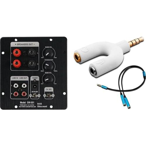 Hot-U Shape 3.5Mm Y Splitter For Audio Headphone With 2.1 Subwoofer Speaker Amplifier Board TPA3118 Audio 30Wx2