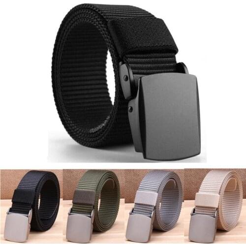 Hot sell luxurydesign Men Nylon Tactical Waist Belt Metal Buckle Travel Outdoor Military Belt Casual Pants Cool Wild Waistband