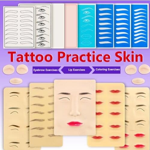 Tattoo Eyebrow Practice Fake Skin Soft Silicone Tattoo Skin Practice Blank Double Sides Tattoo Microblading Practice Skin Pads