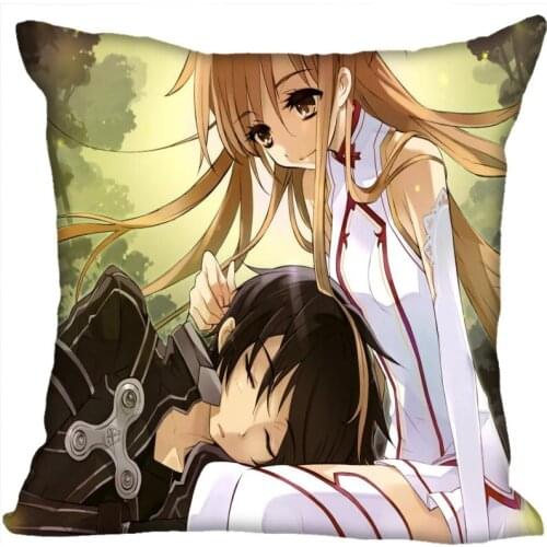 Custom Sword Art Online Pillowcase High quality printing Square Pillow Cover Zippered Soft No Fade Pillow Cover