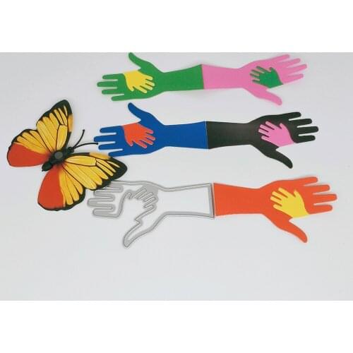 New hand model, big hand holding small hand, metal cutting mold scrapbook carving stamp paper card mold