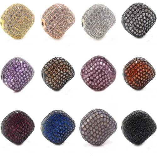 New micro pave cz crystal beads Twisted beads for DIY Pearl Jewelry Gem Stone Bracelets Making Accessories Supplies Jewelry