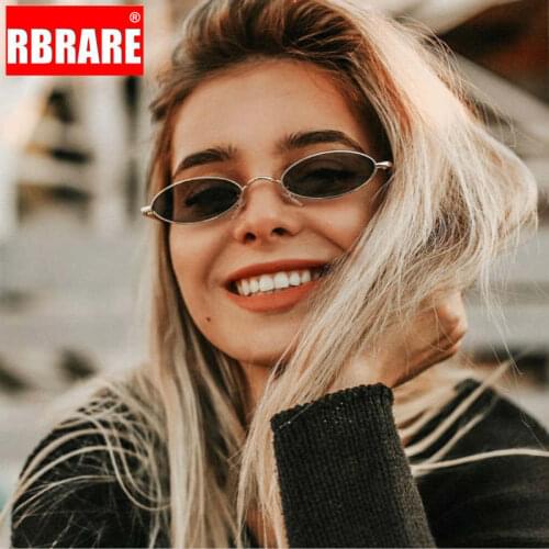 RBRARE 2021 Alloy Small Frame Oval Sunglasses Women Male Retro Metal Round Men Vintage Ocean Red Sun Glasses Eyewear Female