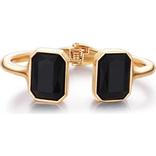 ORNAPEADIA New Trend Fashion Retro Zircon Gold-plated Bracelet for Women Alloy Gemstone Open Bracelet Ladies Wholesale