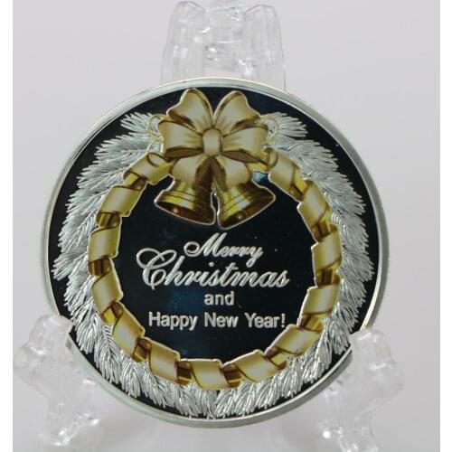 Merry Christmas And Happy New Year Silver Gold Plated Coin Commemorative Coins Gifts