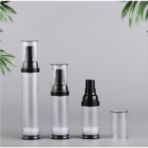 50ml clear Airless Bottle Black Pump Lid Sprayer Toner/Serum/Lotion/Emulsion/Foundation/UV Essence Cosmetic Packing