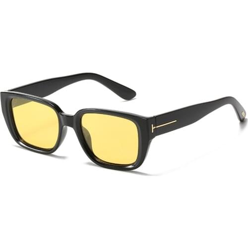 Tf logo rectangle polarized sunglassess women men 2021 high quality brand designer tea yellow green black oculos de sol feminino