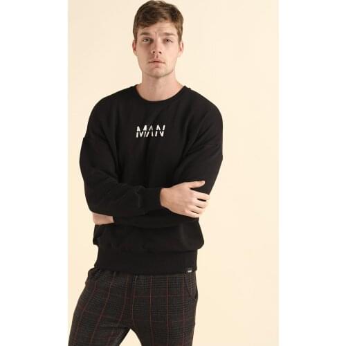 Crash Man Printed Bike Collar Oversize Sweatshirt