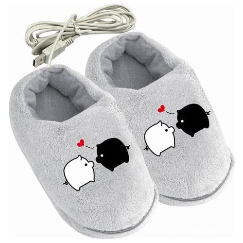 1 Pair Soft Electric Heating pad Slipper USB Foot Warmer Shoes Cute Rabbits christmas Gift Practical Safe And Reliable Plush
