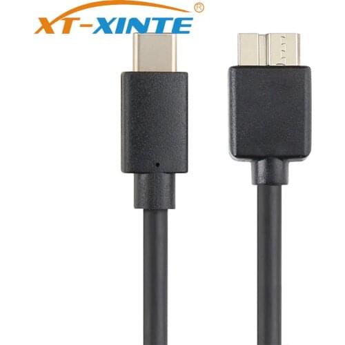 XT-XINTE USB 3.0 2.0 Type A Micro B Mini USB 10Pin Cable USB3.1 Type C Fast Data Sync Cord M-M 30cm for SSD HDD Enclosure
