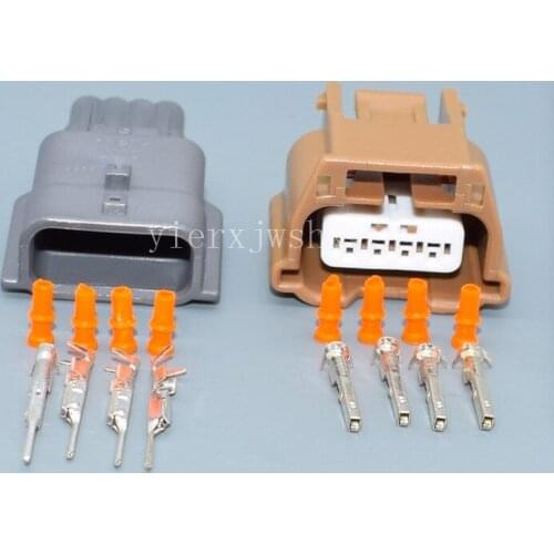 Yierxjwshx 4 Pin Way 0.6MM Subaru Collision Sensor Plug Automobile Solenoid Valve Connector Male Female Socket For Nissan Car