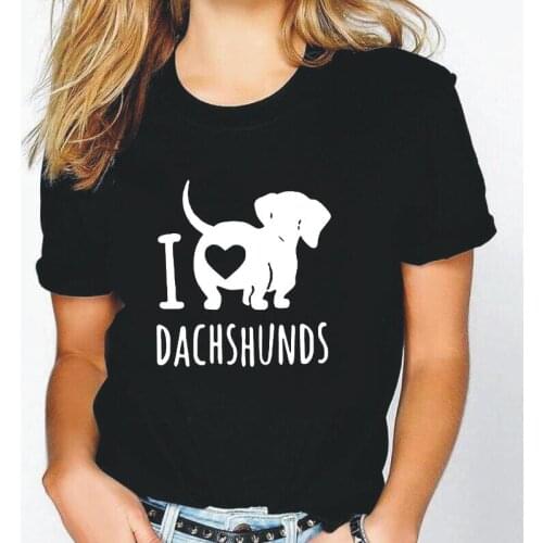 Funny Harajuku Shirt Dog Mom Tee Shirt Femme Plus Size Casual Dachshund Lover Short Sleeve T Shirt Women Tops Camisas De Mujer