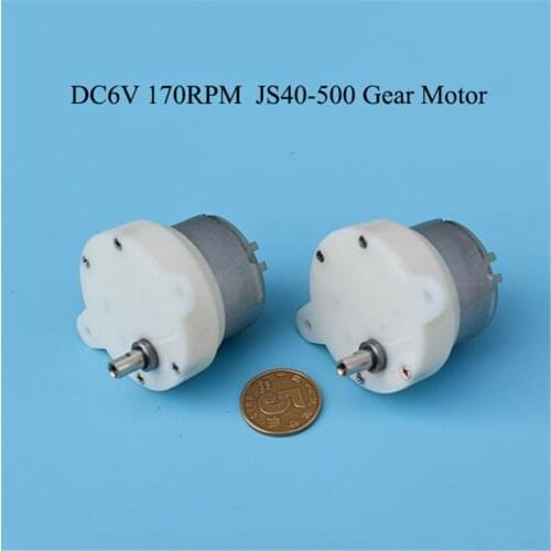 1PC JS40-500 DC Motor DC6V 170RPM Gear Reduction Motor Slow Speed Geared Motor For Household Electrical Solar Motor Accessories