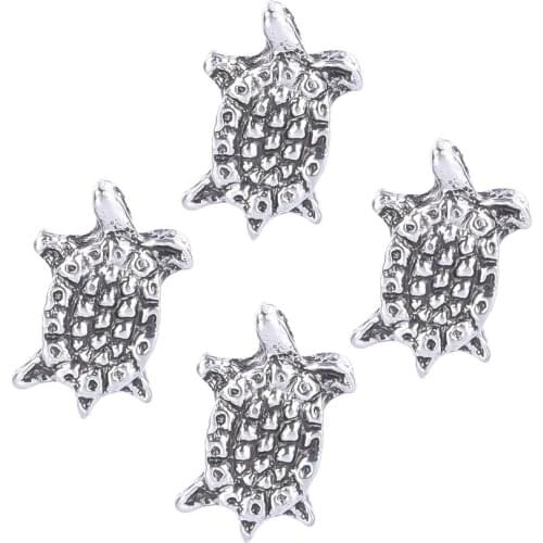 20Pcs/lot Metal Sea Tortoise Floating Charms Living Glass Locket Handmade Pendant Jewelry Wholesale